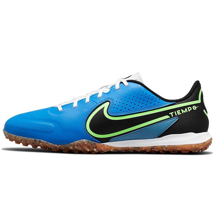 Nike Tiempo Legend 9 Academy Low TF (Rubber Studs) Leather Synthetic Anti-Slip Durable Soccer Shoes Men Soccer Shoes Black Blue DA1191-403