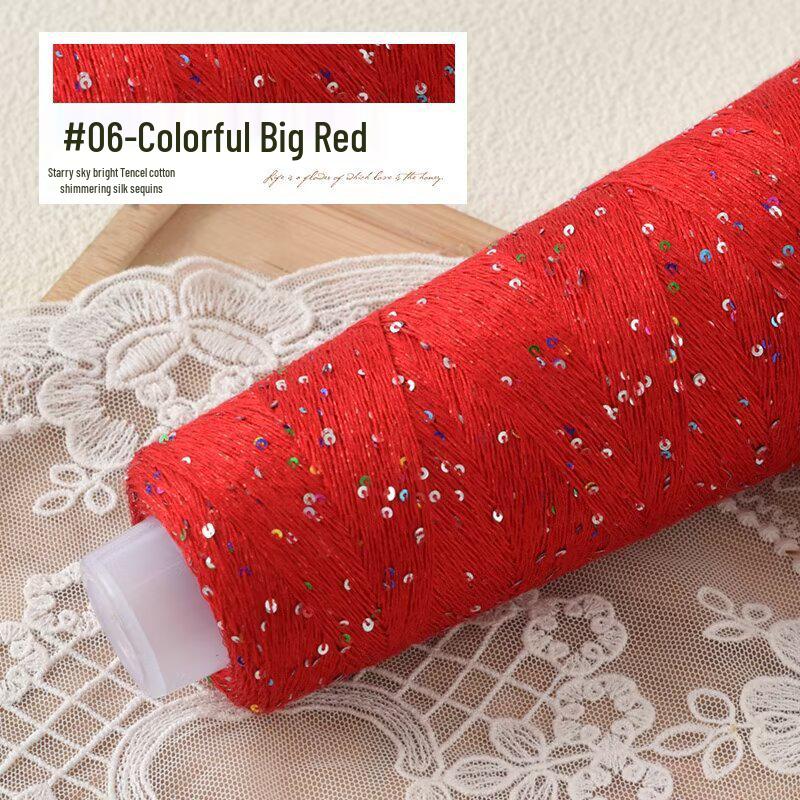 Special Offer: Summer Tencel Cotton Sequin Glitter Yarn - Colorful DIY Handmade Knitting