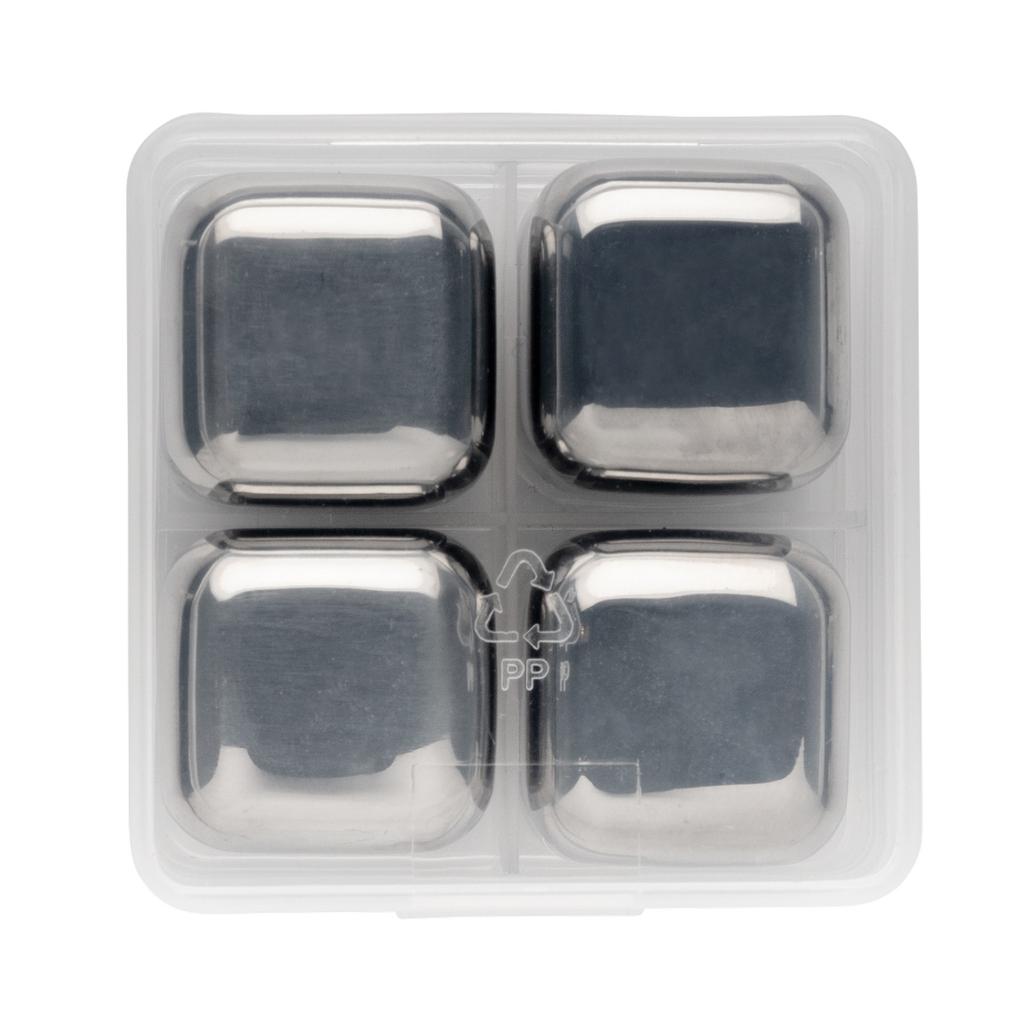 XD Collection Stainless Steel Reusable Ice Cube Tray (Pack of 4)