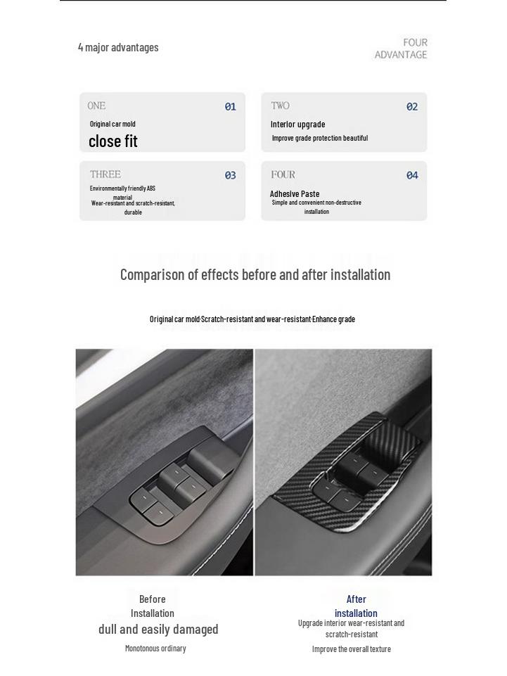 Tesla Model Y Window Switch Decorative Stickers