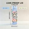 1PC Tiger Flower Wildlife 750ml Color Plastic Sports Water Bottle Leakproof Flip Straw Lid Suitable for Sports Office Home Use