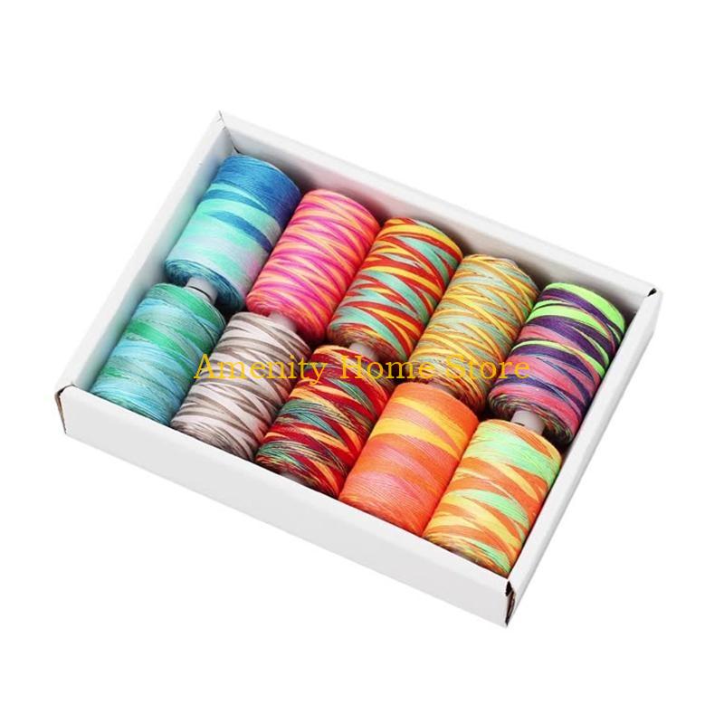 F26C 10 Pieces Segment Dye Sewing Thread Fit for Normal Thickness Fabric Thin Fabric