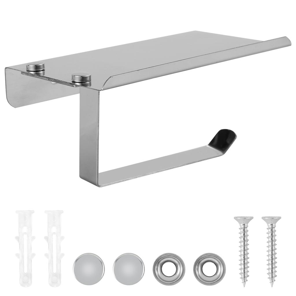 Stainless Steel Toilet Paper Holder Wall Mounted Self Adhesive Bathroom Tissue Roll Towel No Punching Kitchen Aluminum Rack