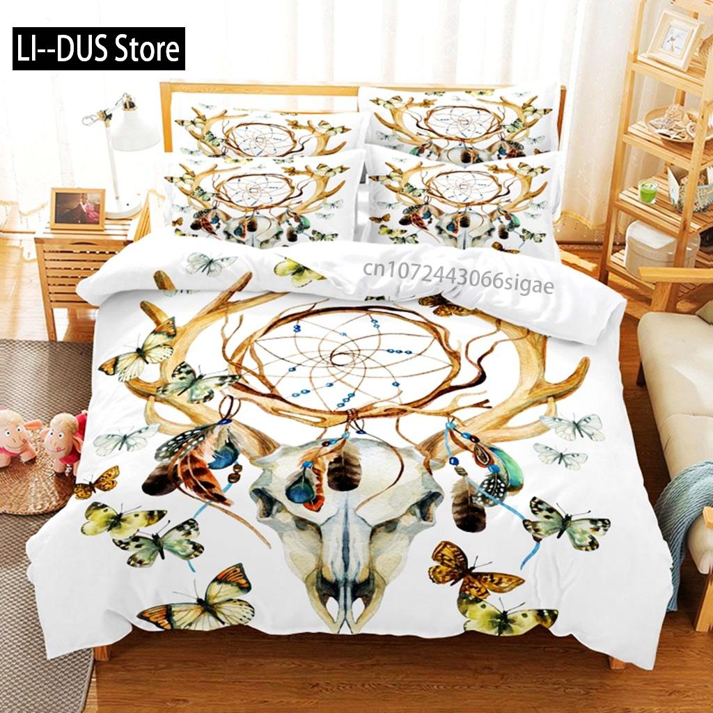 Goldenes Traumfänger Set Bettwäsche-Set 3D Bettwäsche Digitaldruck Queen Size Bettwäsche-Set Modisches Design