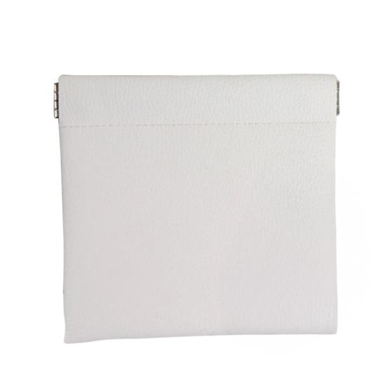 

Кошелек на кнопке из искусственной кожи, портативный кошелек для монет, мини-косметичка-органайзер для помады, украшений, наушников, кабелей Middle белый