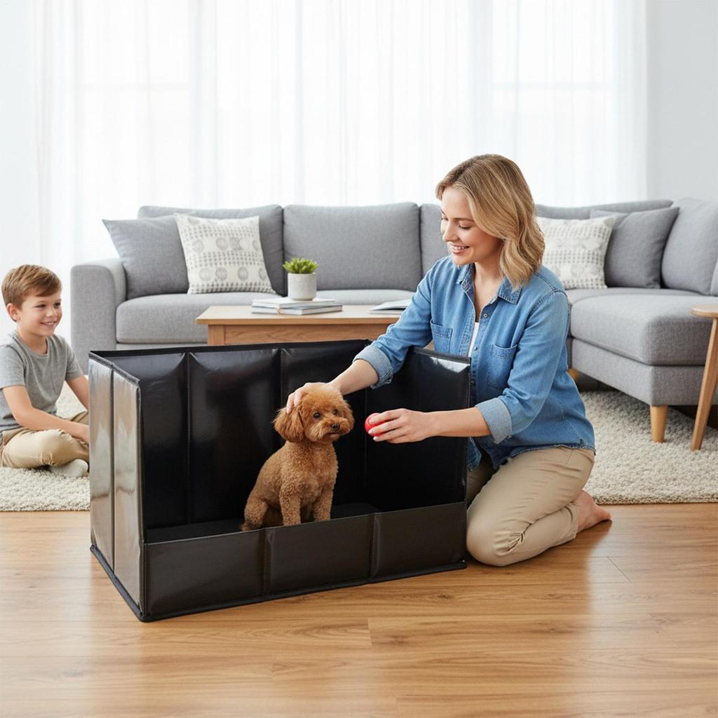 Dog Pee Tray Folding High Walls Portable Pet Toilet High Walls Dog Pee Box Indoor For Home Apartment Living Room Outdoor Balcony