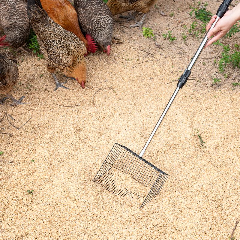 Multi-Purpose Stainless Steel Animal Manure Scoop,169cm Adjustable Pooper Shovel with Ergonomic Grip