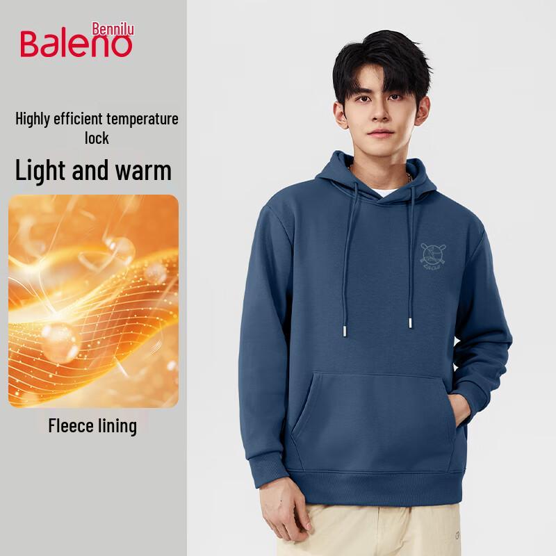 Baleno Men's Loose Fit Hooded Fleece-Lined Sweatshirt