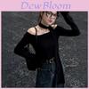 Black Top With One Shoulder Neckline For Fall Fashion Comfort