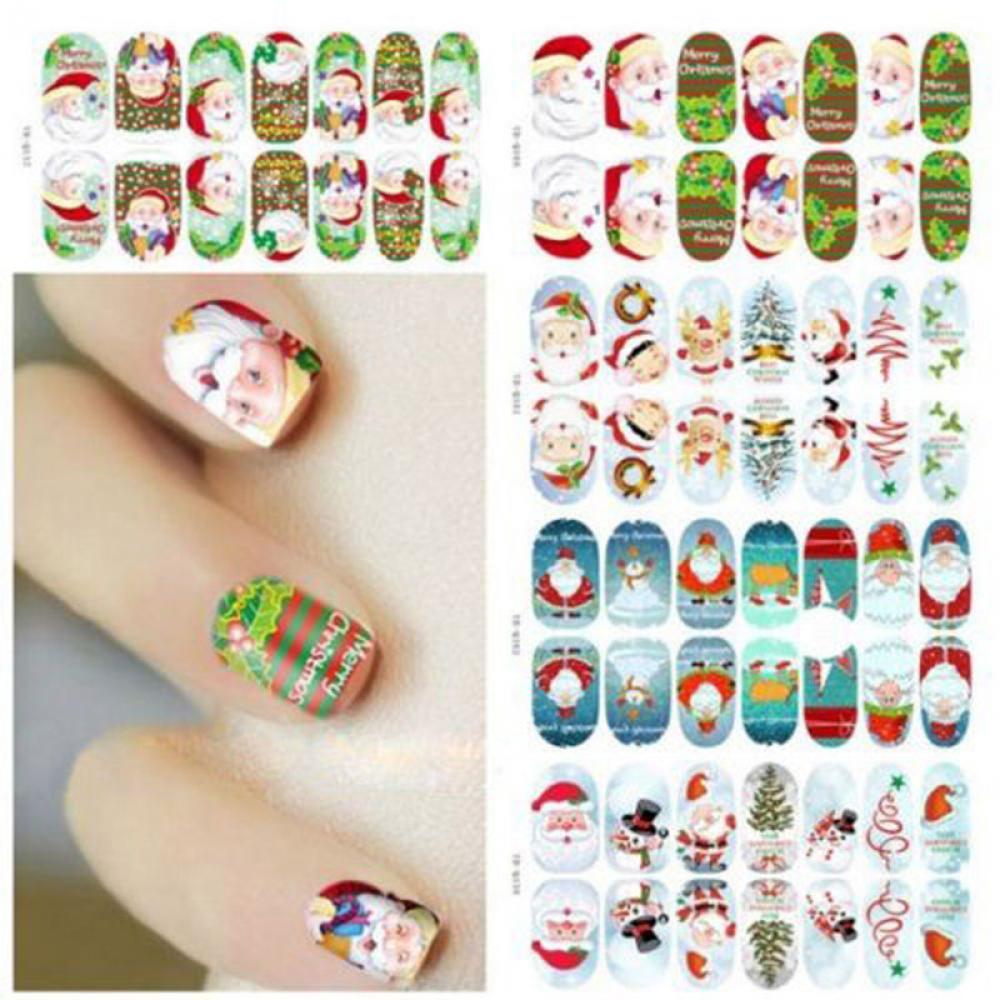 

Nail Foil Tip Decoration Glow Santa Reindeer Nail Art Sticker Christmas Snowflake