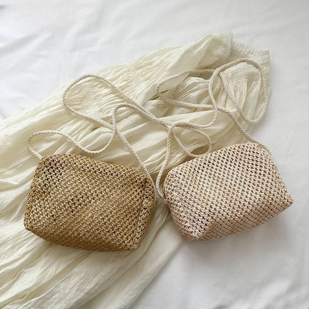 Damen Mode Sommer Stroh Umhängetasche Damen Strand Urlaub Einkaufen Gewebte Schulter Handtasche Messenger Geldbörsen für Damen Taschen