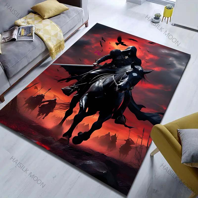 Multiple sizes Dark Knight Red Sky Carpet for Living Room Bedroom Sofa Home Decor Rus Non-slip Floor Mat Luxury Gift