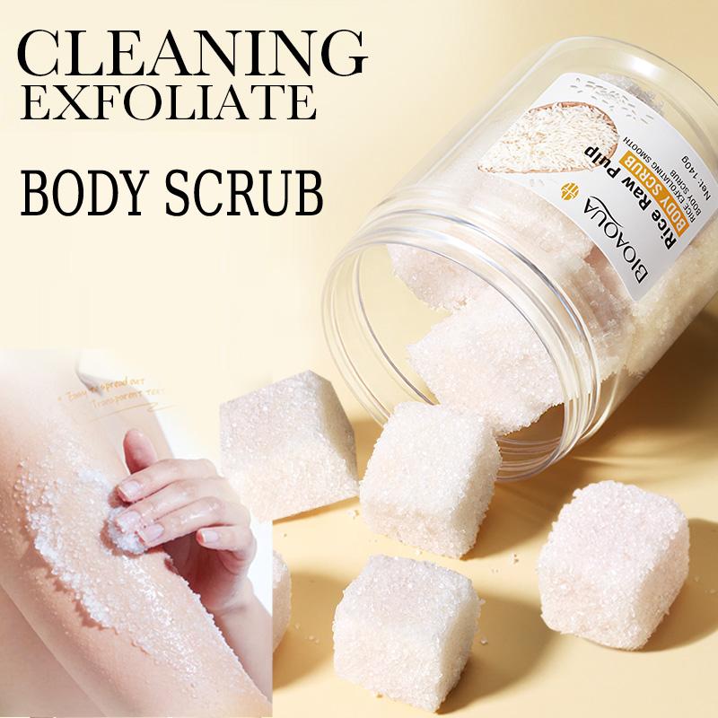 140g BIOAOUA Scrub Esfoliante con Purè di Riso Esfolia Delicatamente Ammorbidisce Idrata e Nutre la Pelle