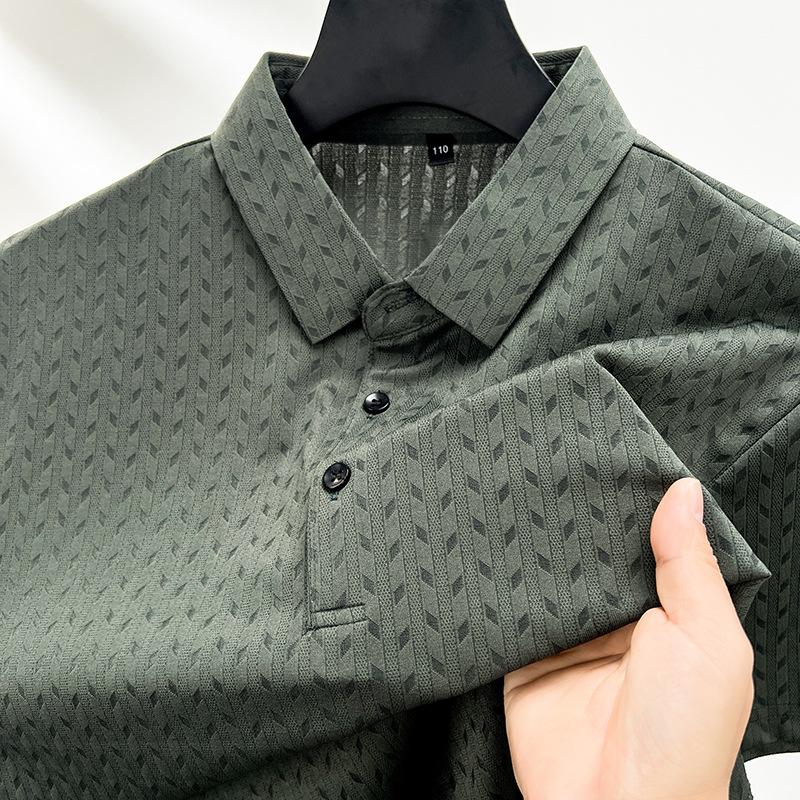 Simple Versatile Men Polo Shirt Short Sleeve Shirt Turn-down Collar T-shirt Tops