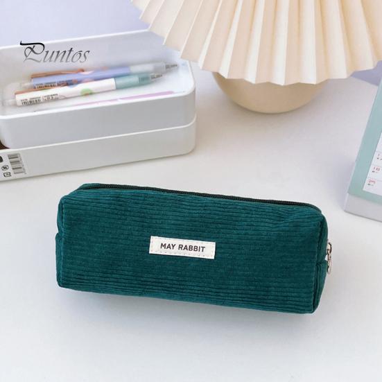 Pencil Case Large Capacity Corduroy Pencil Bag Multi-Purpose Stationery Bag Zipper Placket Makeup Bag Office Travel Gift Organizer