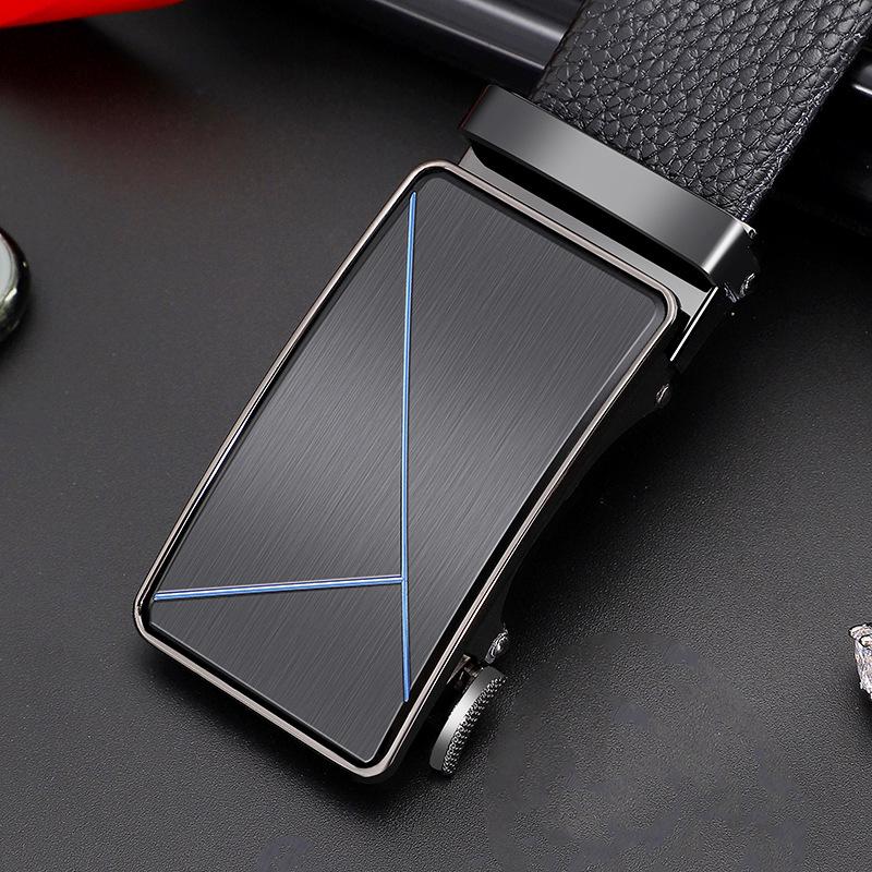 Herren Premium Echt Rindsleder Gürtel mit Legierung Automatikschließe