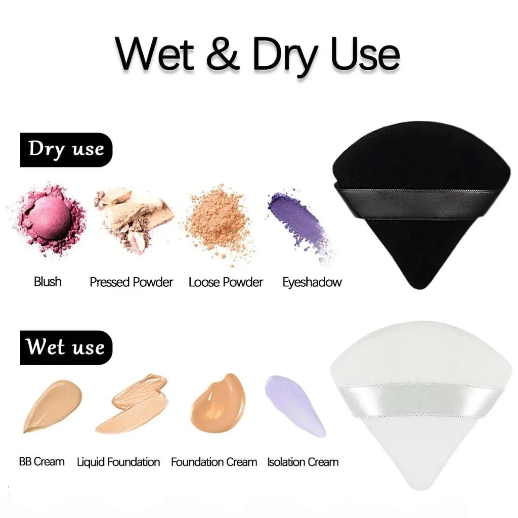 13 PSC Beauty Puff Set Large Beauty Blending  Blender Spong 3 Corners Velvet Puff  Finger Puff Makeup Foundation Makeup Tool