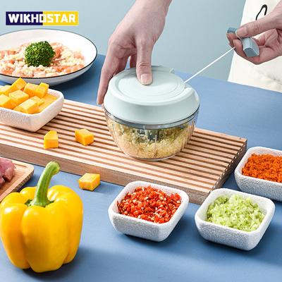 500/1000ML Manual Meat Mincer Garlic Chopper Rotate Garlic Press Crusher Vegetable Onion Cutter Kitchen Cooking Accessories