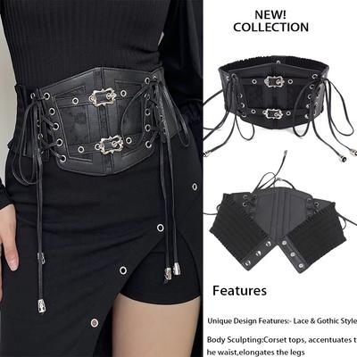 Damen Retro Korsett Gürtel Dornschließe Elastische Spitze & Gothic Stil Kummerbund Bindeband Goth Punk Für Frauen Auf Hemd Kleid Gürtel