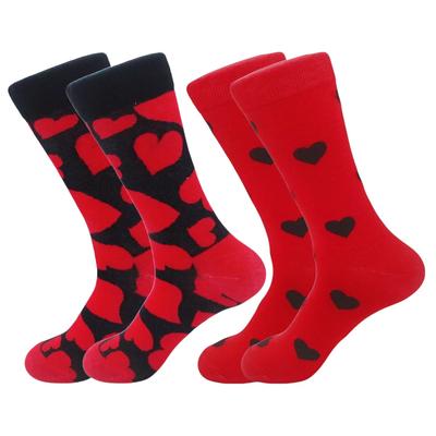 2 Pairs of Red Love Couple's Valentine's Day Limited Fashion Socks Mid-calf Socks