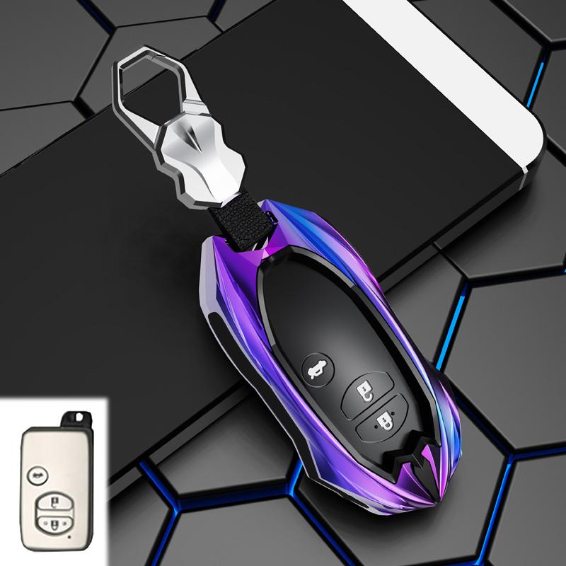 Zinc Alloy Car Key Case Cover For Toyota Camry Corolla Avalon Rav4 Land Cruiser Prado Fob KeyChain Protect Accessories Keychain