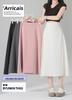 Plus Size Korean Style Slimming Black Skirt - Thin Material, Versatile, Solid Color, Spring/Summer