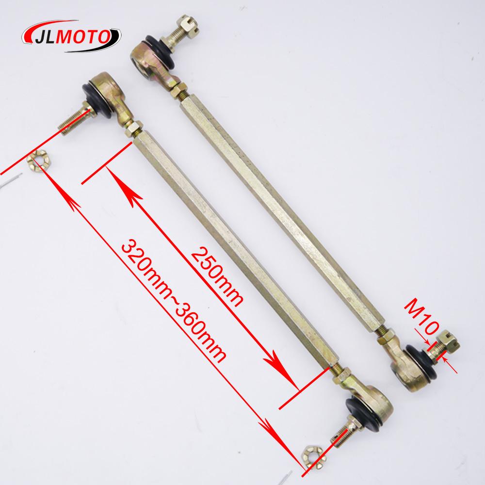 1Pair/2pcs M10-M10 210mm 220mm 230 240mm 250mm 260mm 300mm ATV Tie Rod Kits Fit Ball Joint for China Chinese ATV Quad Bike Parts