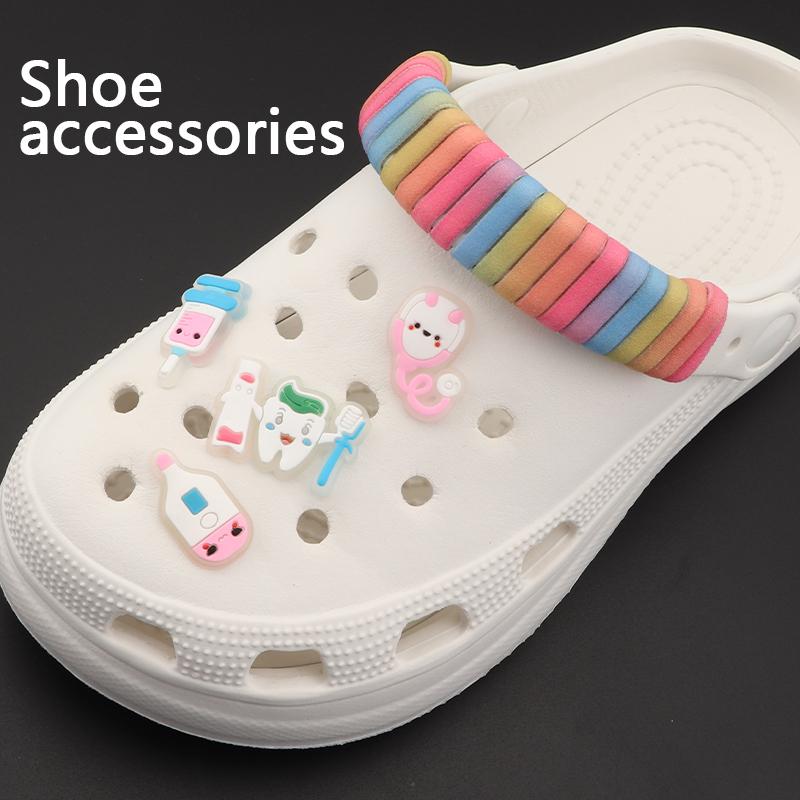 1Pcs Luminous Nurse Shoe Decoration Shoe Charms Pin for Cute Stethoscope Syringe Pill Medical Shoes Charms Clog Women Man