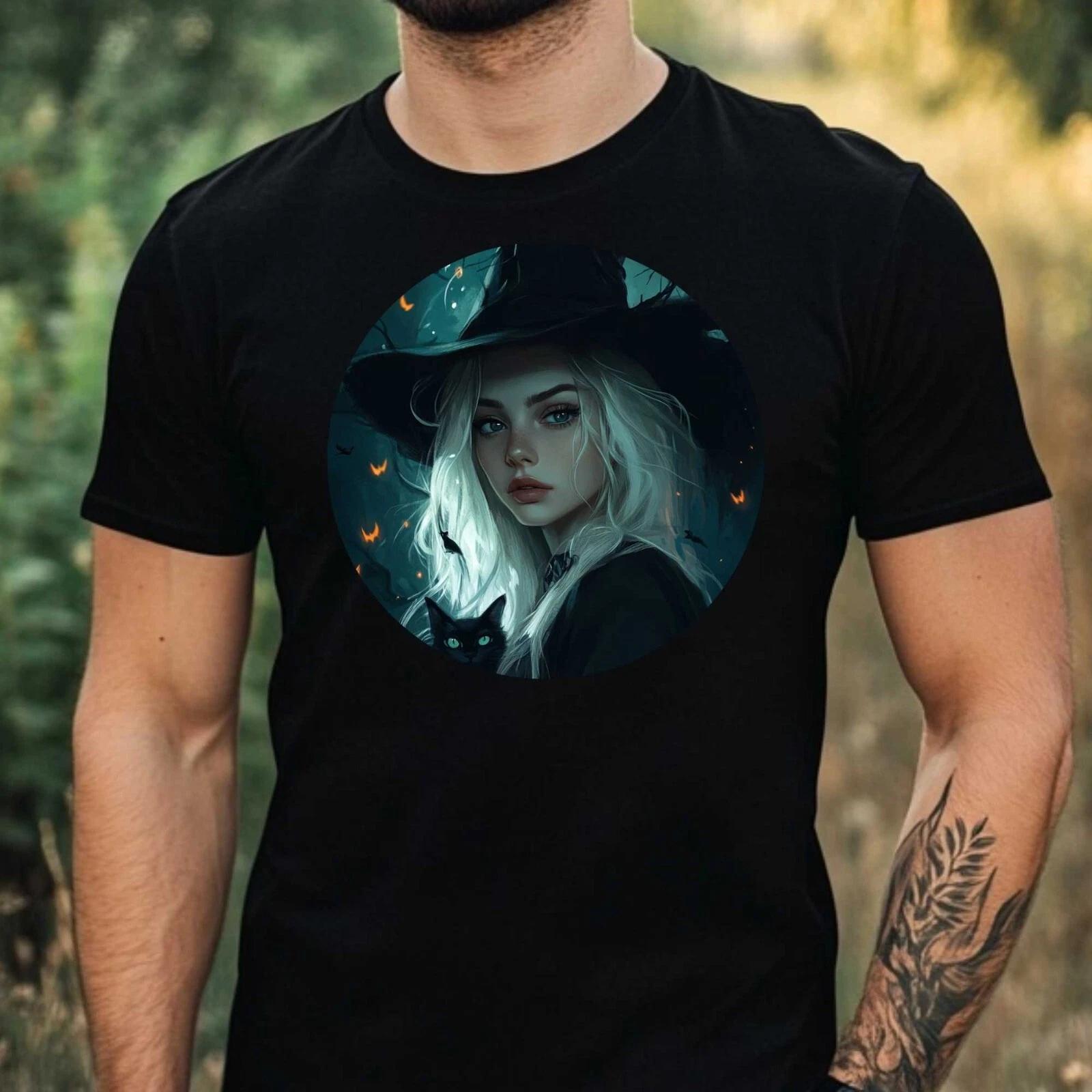 T-Shirt Herren Gruselige Hexe Motiv Baumwolle Größe XS bis 5XL XL