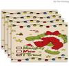 2D Flat 4pcs Santa Claus Christmas Placemats for Festive Table Decorations And Holiday Parties
