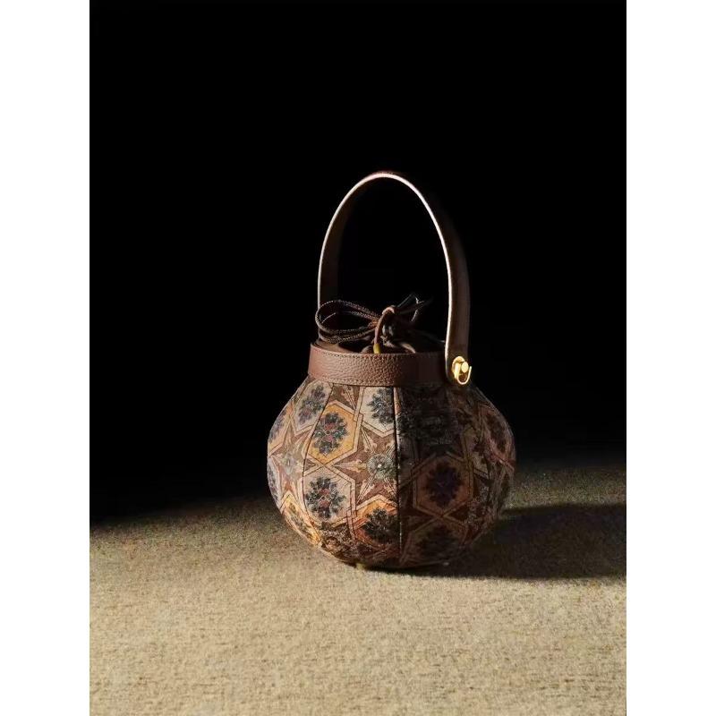 Morishita new Chinese intangible cultural heritage Song Jin lantern bag new national style red early spring portable messenger cowhide women's bag