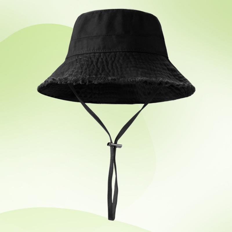 Raw Edge Red Bucket Hat Women's Summer Versatile Thin Big Brim Showing Small Face Outdoor Basin Hat Tide