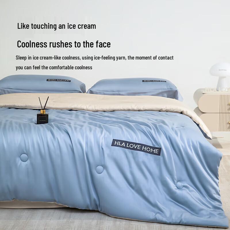 HLA Cool Touch Ice Silk 4-Piece Summer Quilt Set