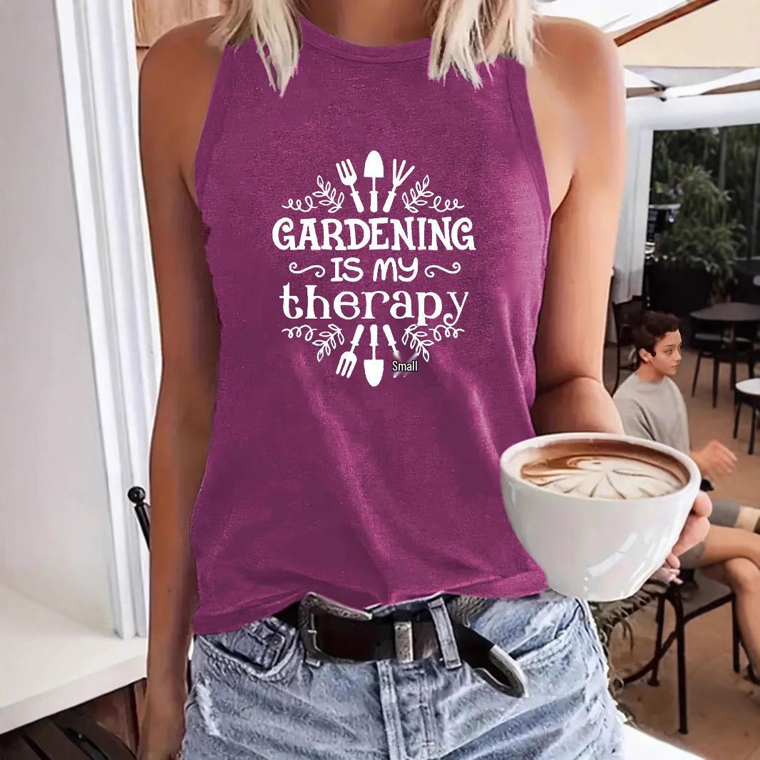 

Fashion Trend Loose Women s Summer Tank Top with Tableware Print S