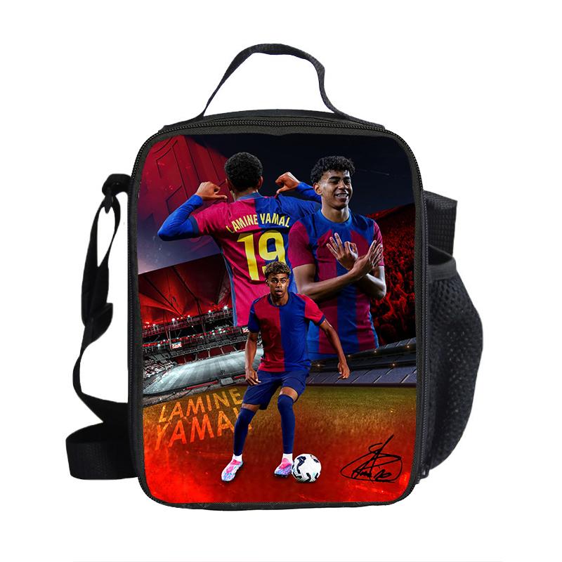 Borse Pranzo L-Lamin Yamal Sacchetti Conservazione Cibo Borsa Termica Stella del Calcio Contenitore Pranzo Isolato Borsa a Tote Anti-perdita Scatola Pranzo