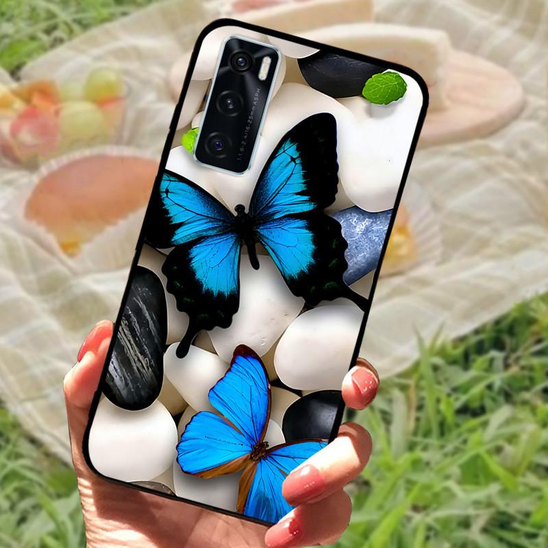 För Vivo V20 SE Fodral Skydd V2022 V2023 Silikon Mjuk Marmor Svart Stötfångare Funda Coque för Vivo V20 2021 V 20 V20SE V2025 V2024