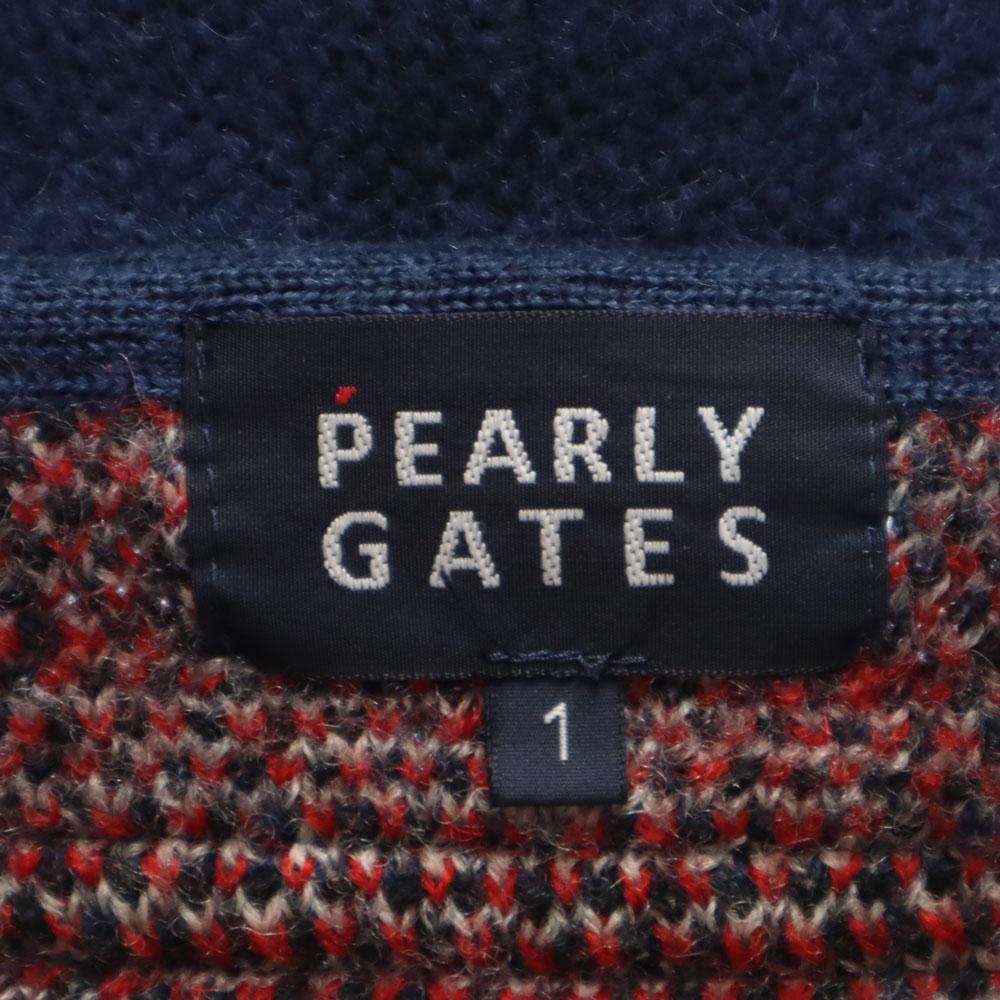 Pearly Gates Hergestellt in Japan Golf Schalkragen Strickjacke 1 Marineblau Damen Gebraucht