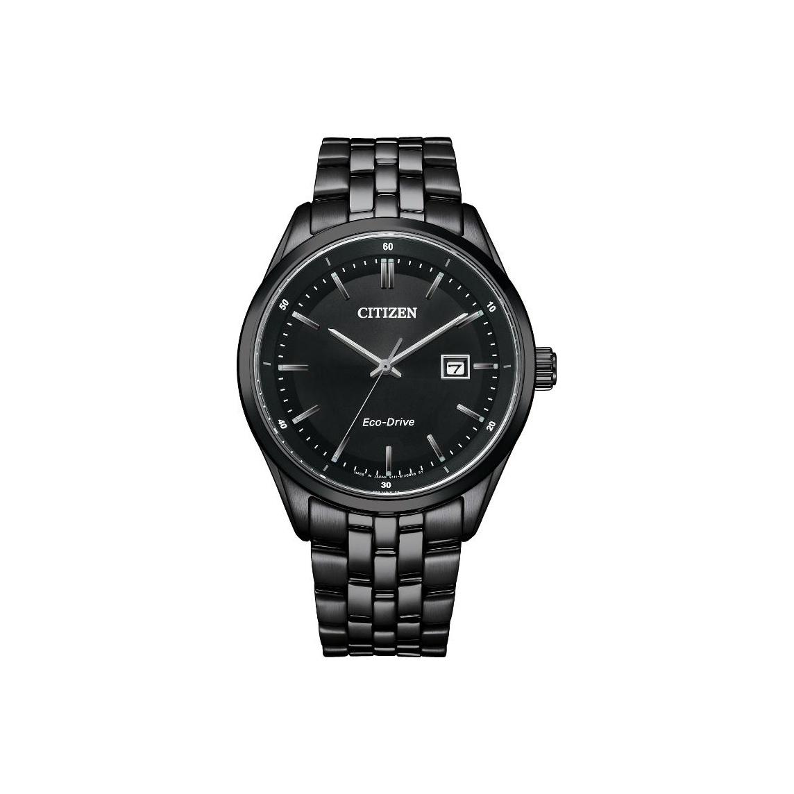 CITIZEN Light Powered Quartz Movement Stainless Steel Strap Watch Men s Watches Black Dial BM7565-80E Black Dial