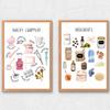 Kids Bake Shop Baking Equipment and Baking Ingredients Art Poster Canvas Painting Wall Print Picture for Living Room Home Decor