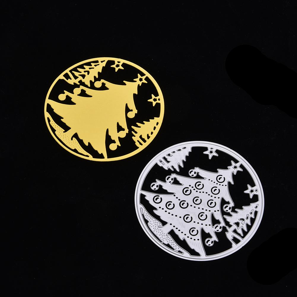 Kreisrahmen Weihnachtsbaumschmuck Metall Silbern Schablone Präge Stanzformen Für DIY Scrapbooking Papieralbum Kartenherstellung