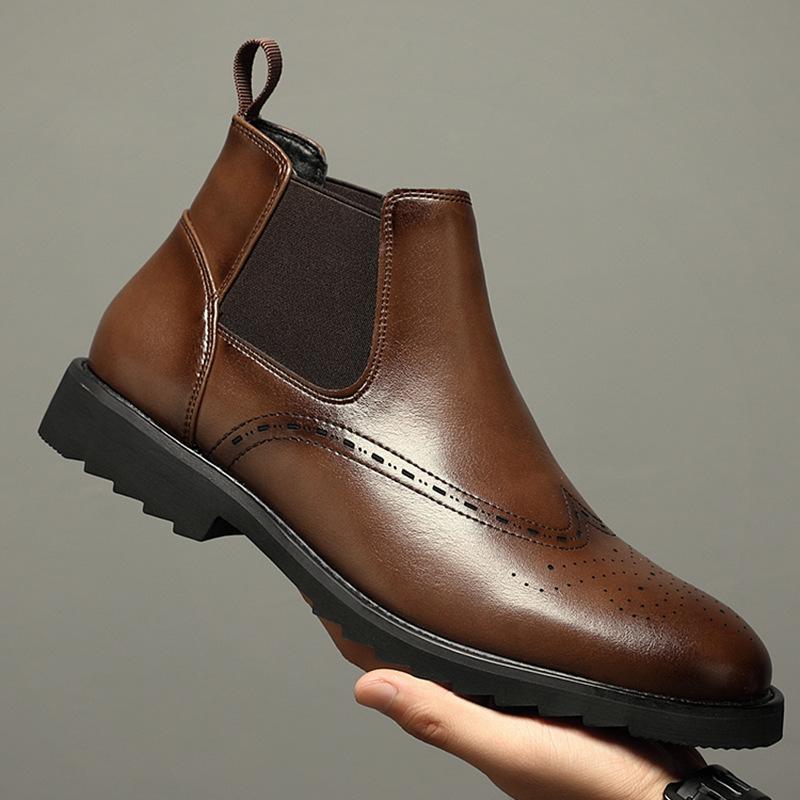 

Мужские ботинки челси, ботинки Мартина, деловой стиль, высокие кожаные ботинки, кожаные британские ботинки, корейская версия, короткие ботинки, весна и осень 2025 44