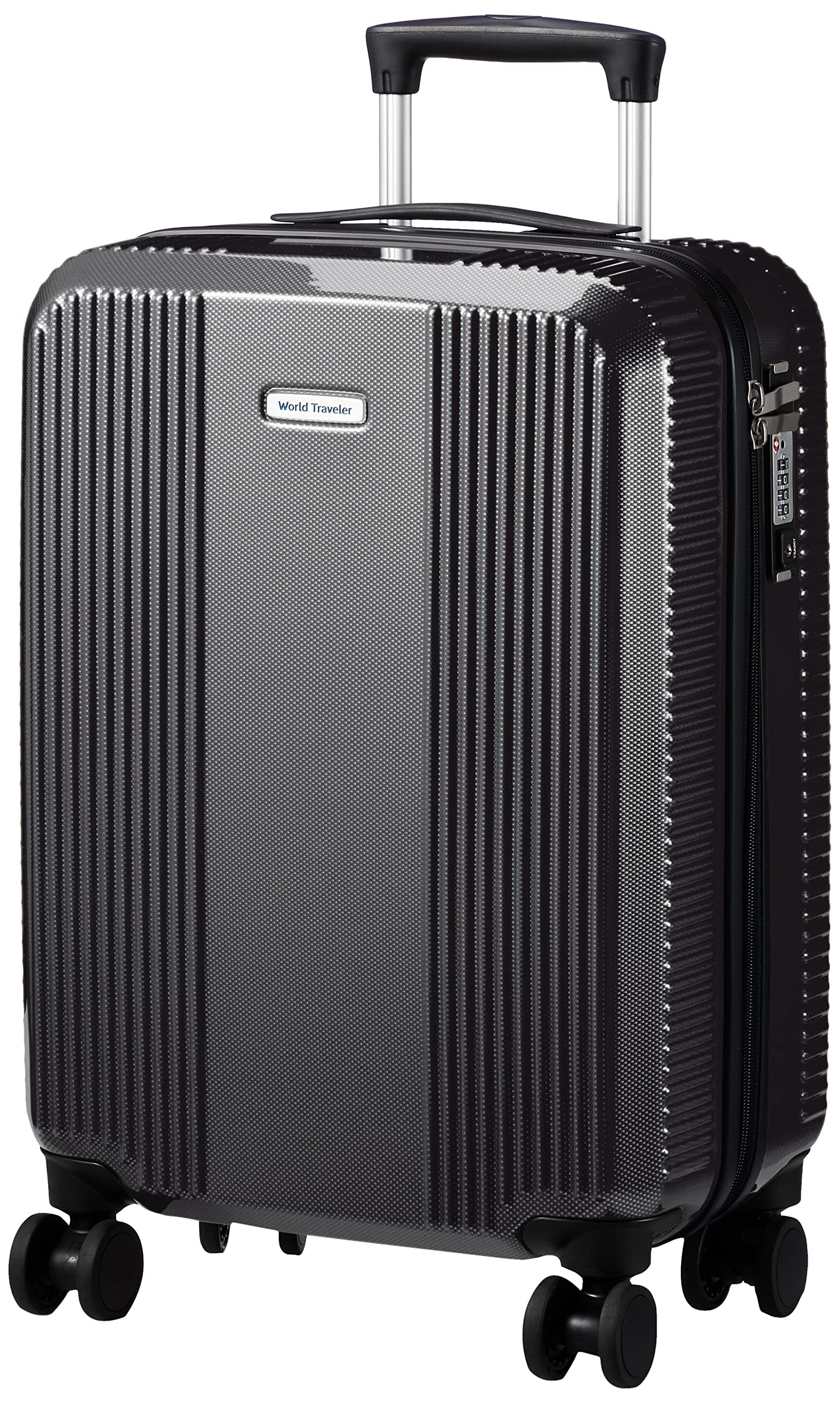 

Suitcase Bottom Bay 34L 3kg with caster stopper nights 54 cm Black Carbon [World Traveler] No.06951 Carry-on 2-3
