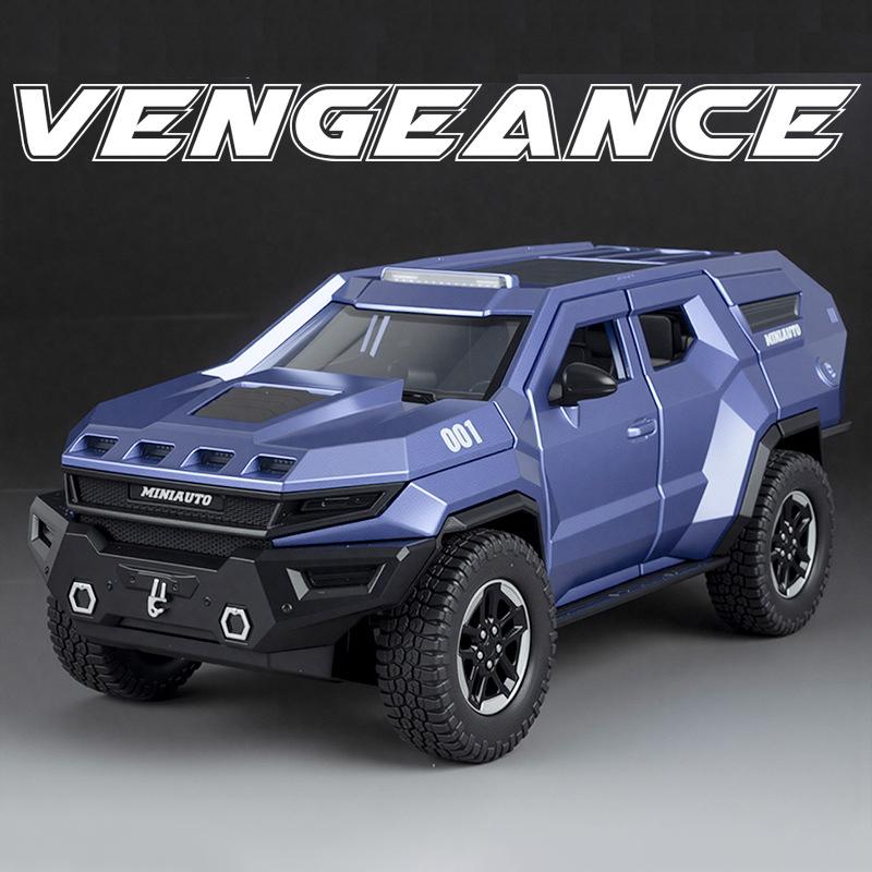 1:24 Rezvani Vengeance Armored Vehicle Alloy Die Cast Toy Car Model Sound and Light Children's Toy Collectibles Birthday Gift