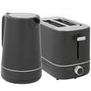 Kettle and Toaster Set, 1.7L 3000W Fast Boil Kettle & 2 Slice Toaster Kitchen Set with 6 Level Browning Controls, Defrost, Reheat, Grey