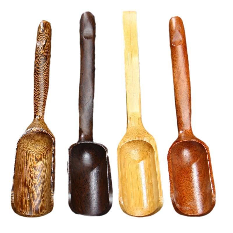 Vintage Tea Spoons Wood Chinese Kungfu Tea Scoop Shovel Wooden Scoop for Coffee Powder Spice Leaf Tea Spoon Accessories