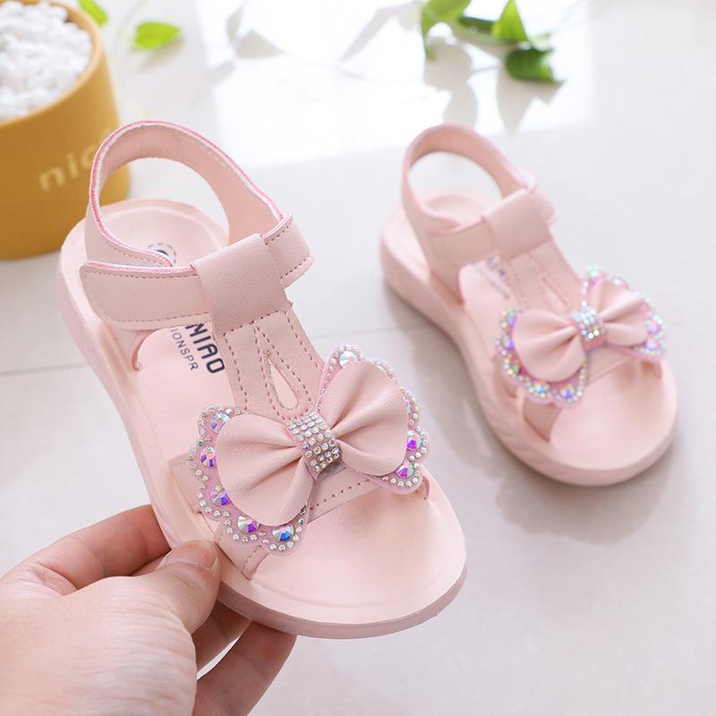 

Princess Style Anti-slip Sandals, Casual Summer School Shoes for Little Girls 25 розовый