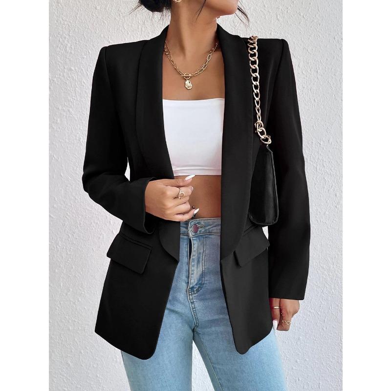 Autumn and Winter Women's Suit Jacket Solid Color Lapel Suit Temperament Commuter Jacket Tops