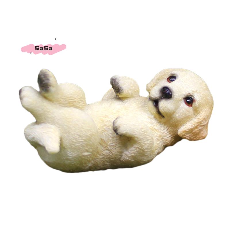 S-1 Pc Realistic Golden Retrievers Puppy Dog Miniature Figurine For Home And Garden Decors Resins Labrador Figure Ornament
