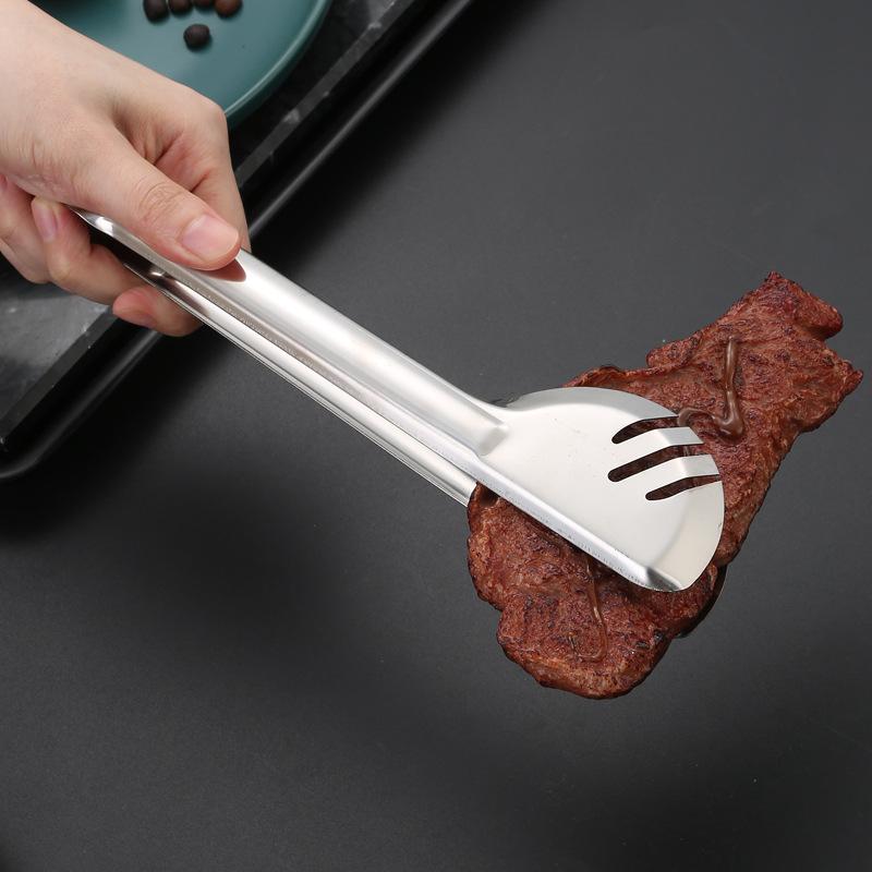 Stainless Steel Non-Stick Food Tongs Salad Beef Buffet Clamp Outdoor BBQ Clips Home Cooking Utensils