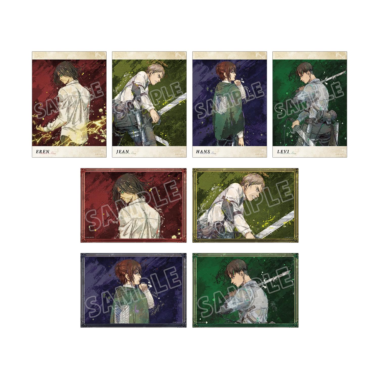 

Attack on Titan Original Illustration Fighting Back Trading Grunge CANVAS Bromide Box Ver. 8-Piece